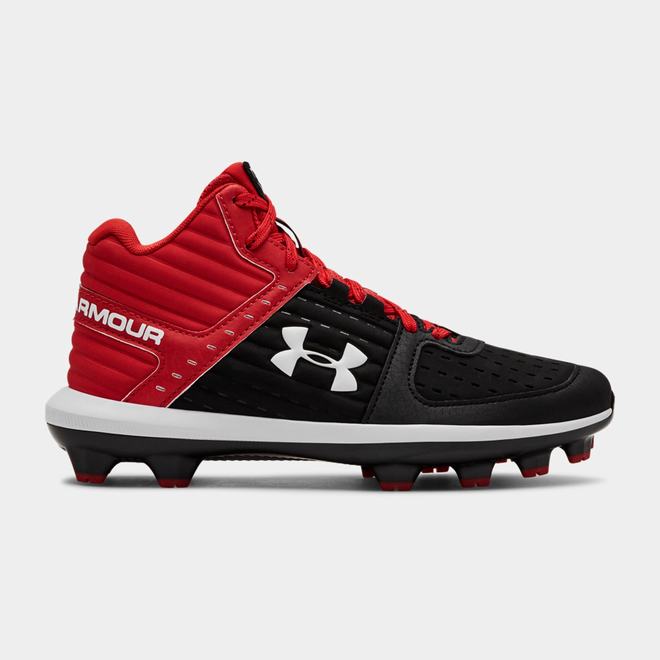 Under Armour Yard Mid TPU Jr. - Chlapcenske Baseballová Obuv - Čierne/Červené